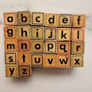55 Piece Alphabet Rubber Stamp Set